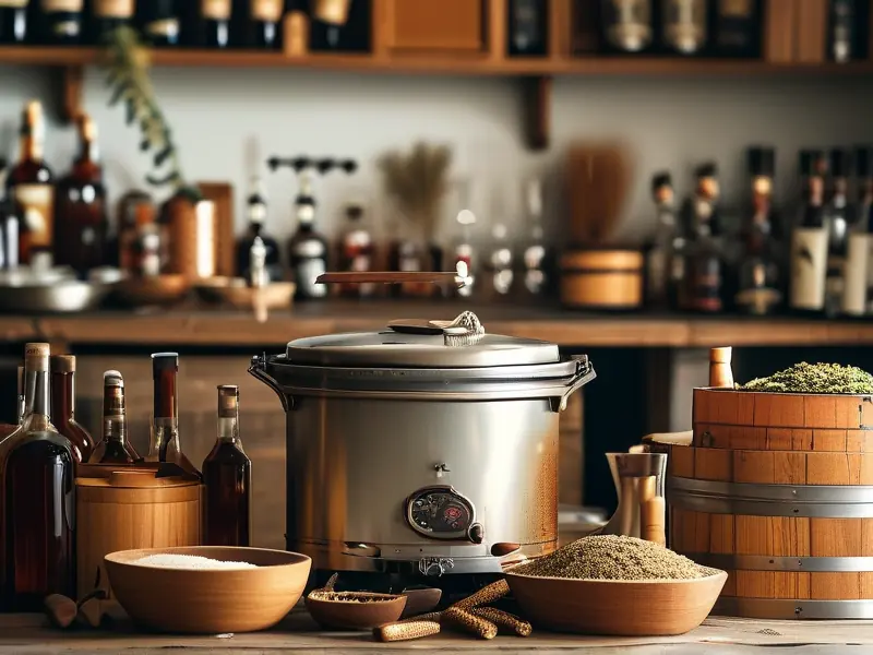 自制蒸酒锅炉工作场景