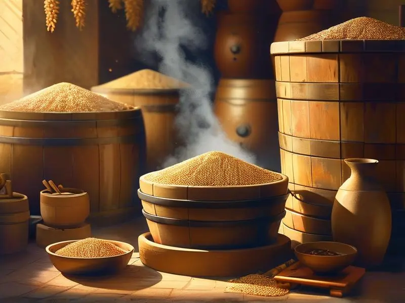 高粱酒传统酿造工艺流程实拍图