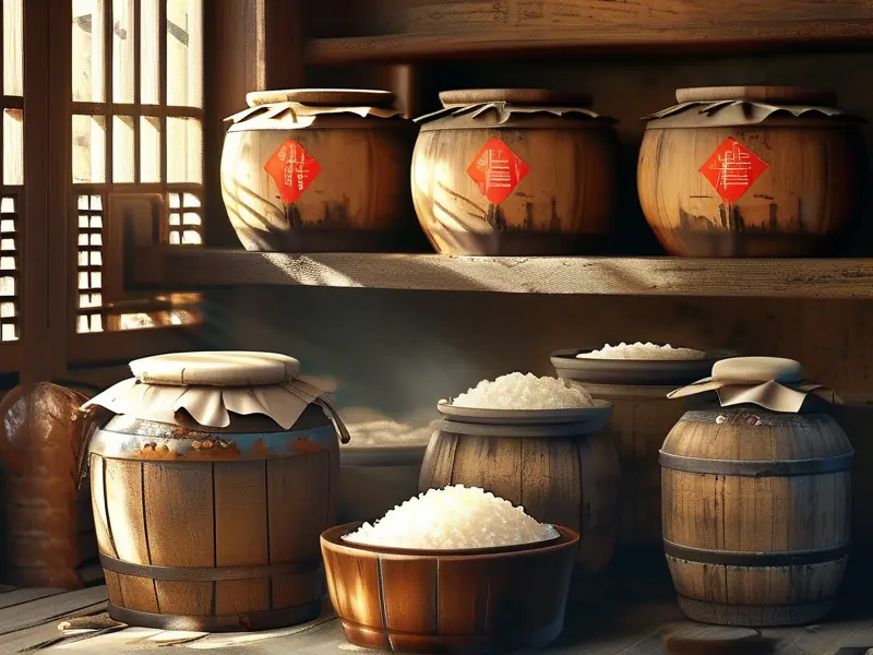 传统糯米酿酒过程展示-50斤糯米发酵与出酒量示意图