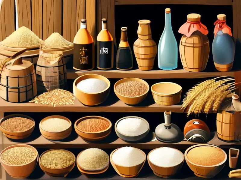 白酒酿酒原料展示图