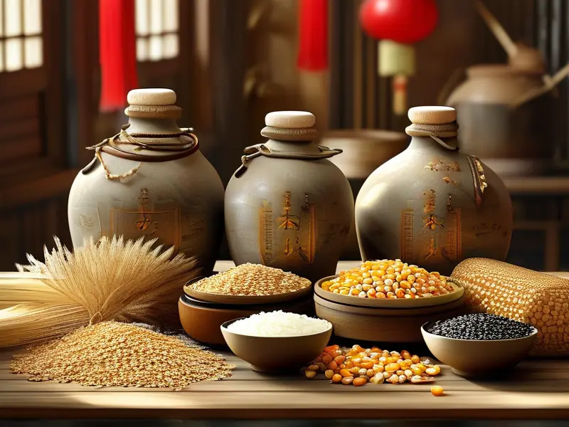 白酒酿造原料展示