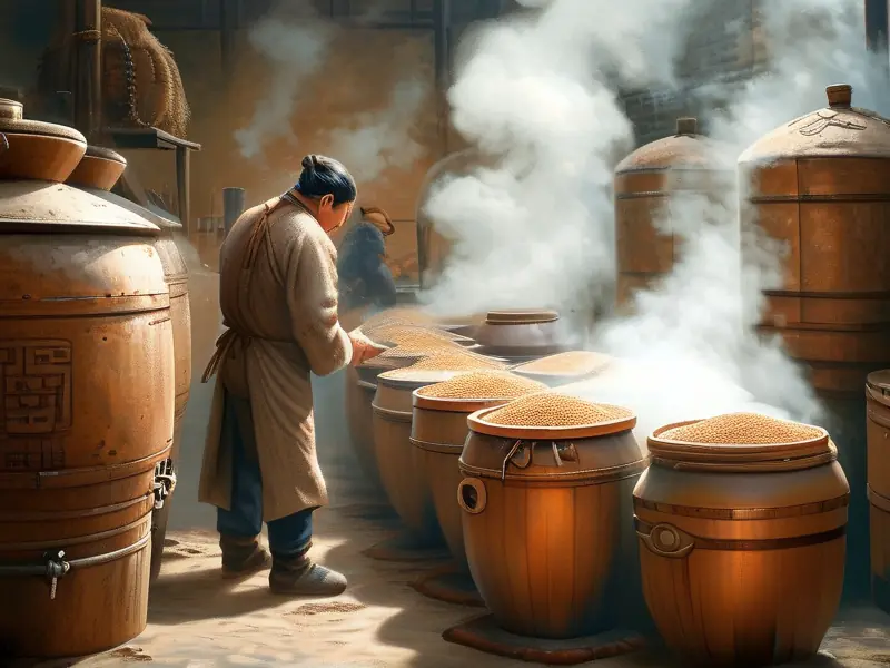 传统白酒酿造过程实拍