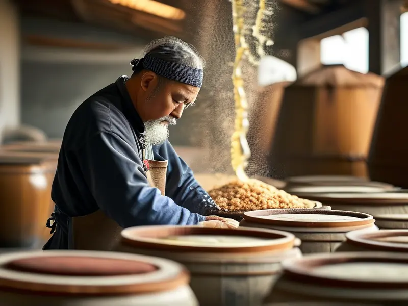 传统工艺白酒酿造过程实拍图
