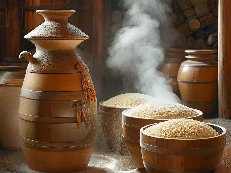 传统纯粮食酒酿造工艺现场