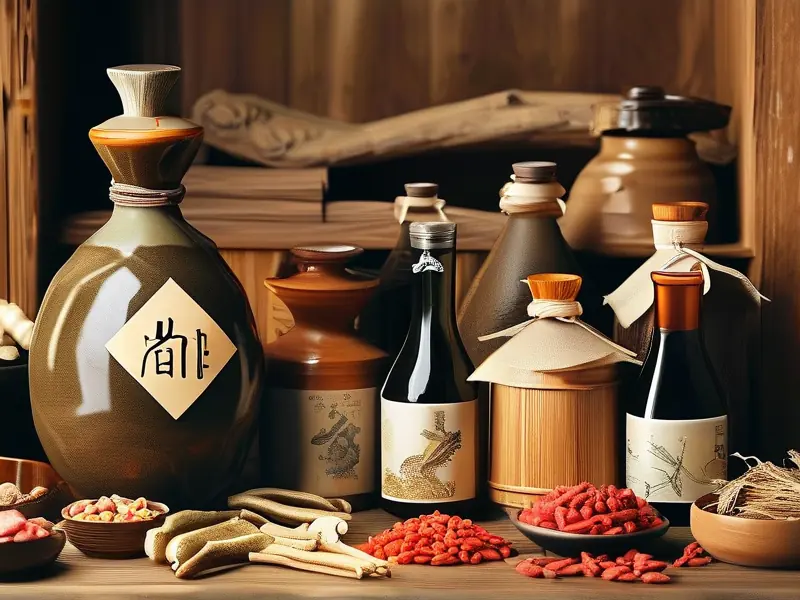 大补酒配方药材及制作工具展示