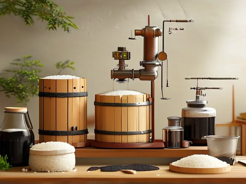 大米固态酿酒制作过程实拍图