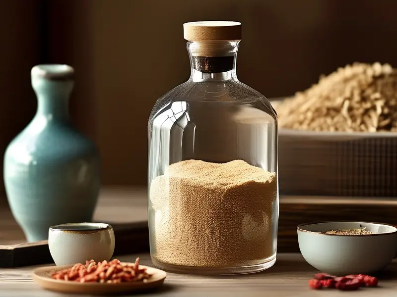 当归酒制作材料与工具展示