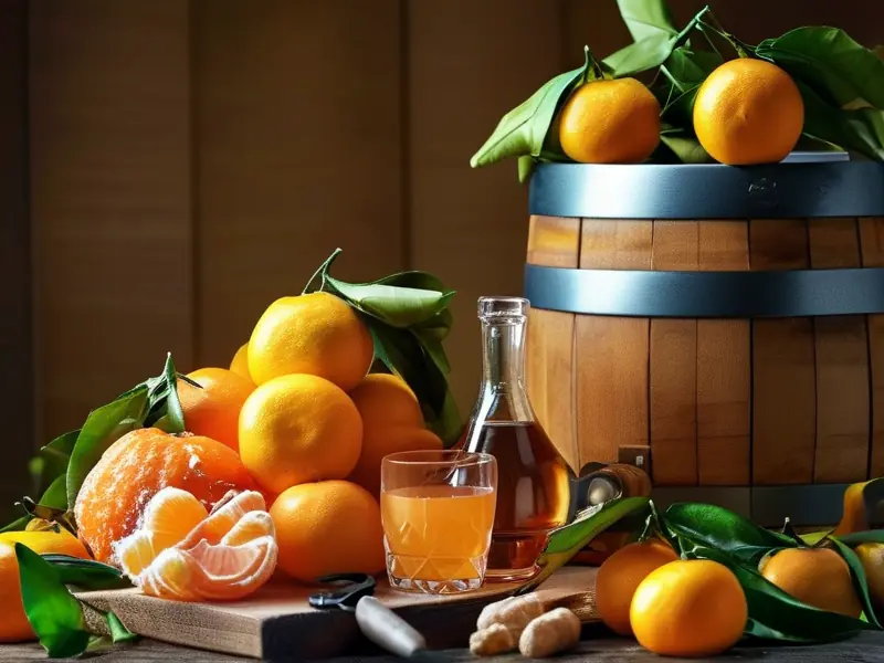 柑橘果酒制作过程及成品展示