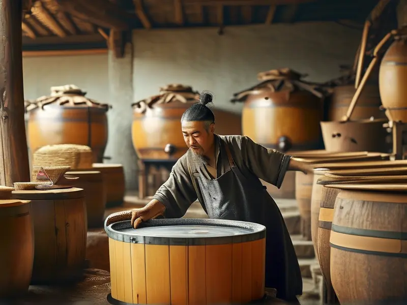 古法酿造白酒工艺实际操作场景
