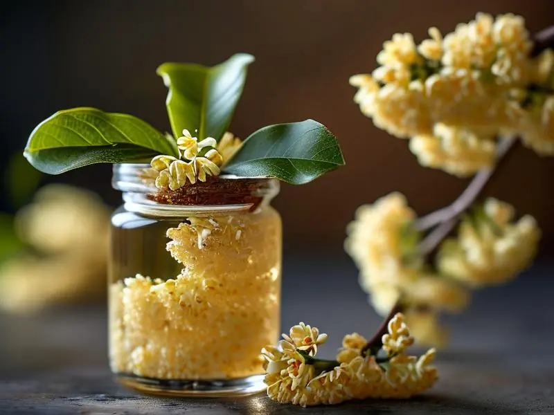 桂花泡酒原料准备与浸泡过程实拍