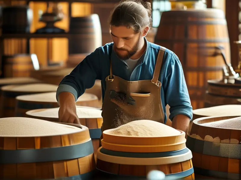 粮食与酒的比例测量实景图