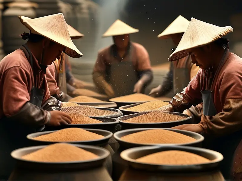 酱香酒下沙工艺现场操作图