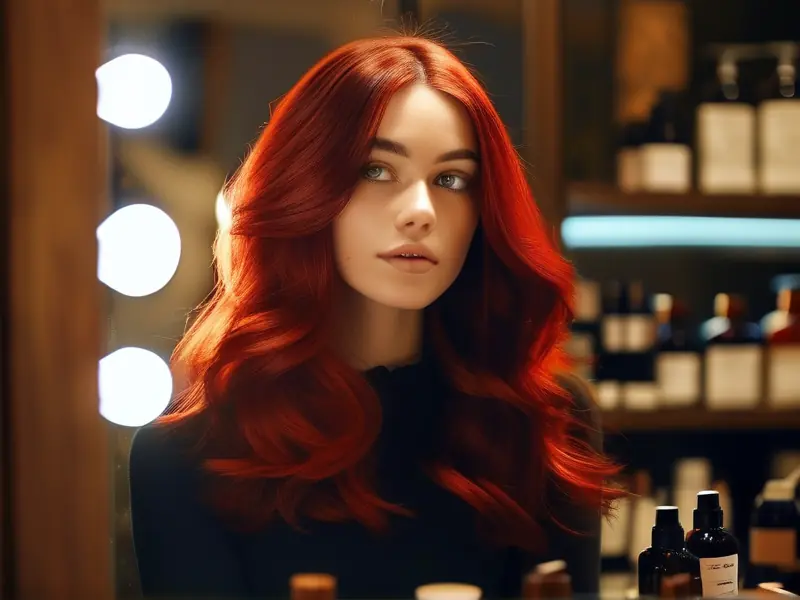 酒红色染发掉色过程示意图