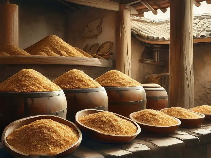 传统酒曲制作过程展示