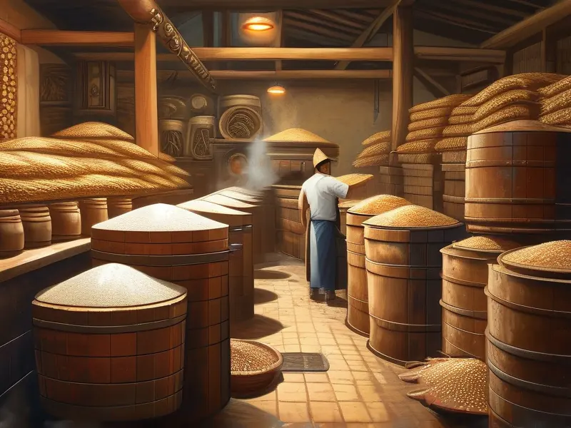 传统粮食烤酒作坊生产实景图