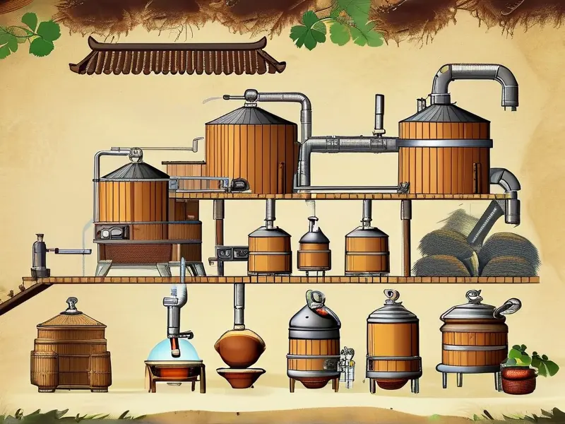 粮食酿酒工艺流程示意图