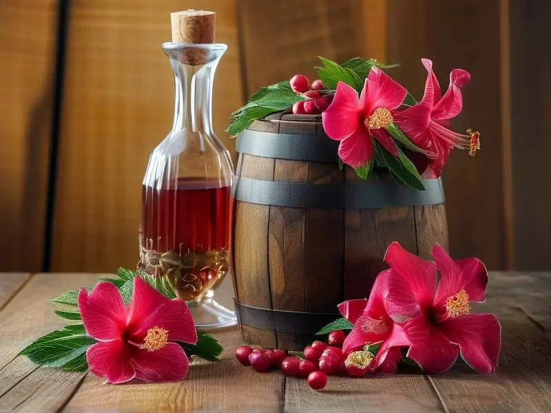 家庭自制洛神花酿酒过程展示