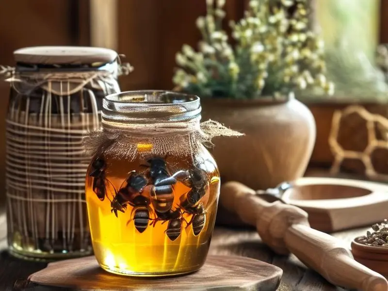 蜜蜂泡酒的制作过程展示