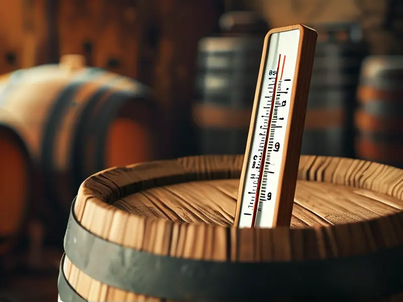 酿酒温度计在酒桶中测量温度