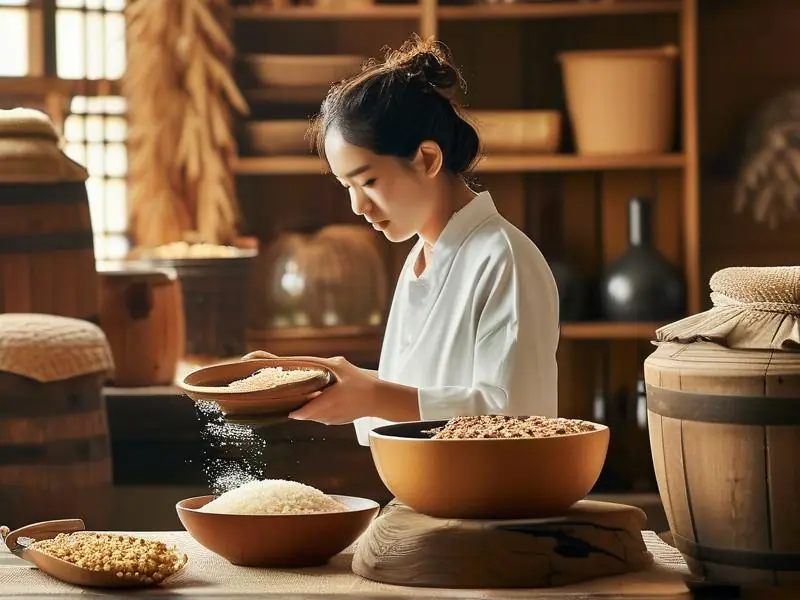 泡制米酒过程实拍图