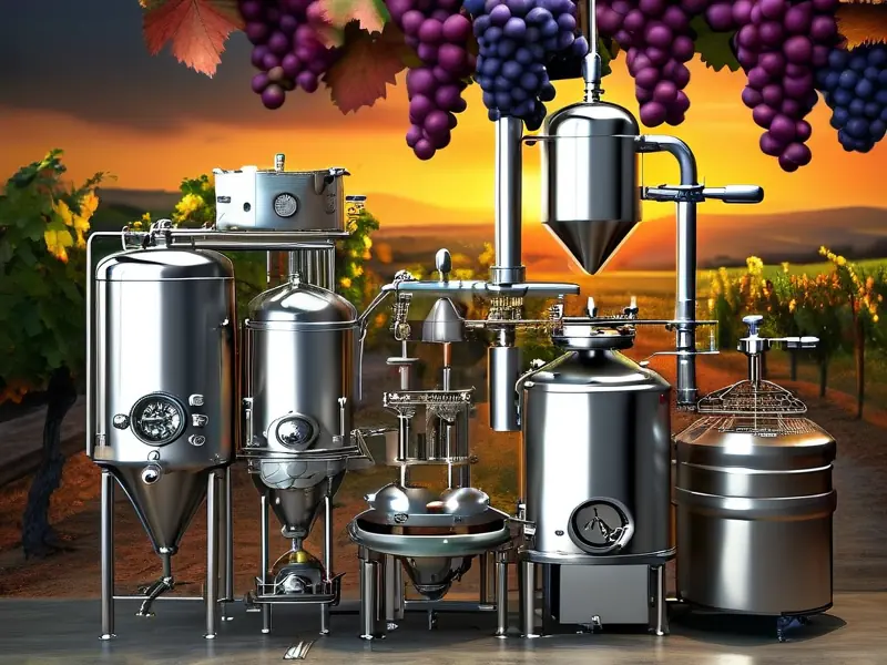 葡萄酒酿造设备展示图