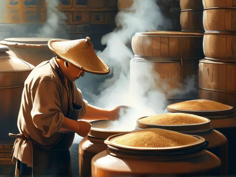 传统工艺酿造清香型白酒现场图