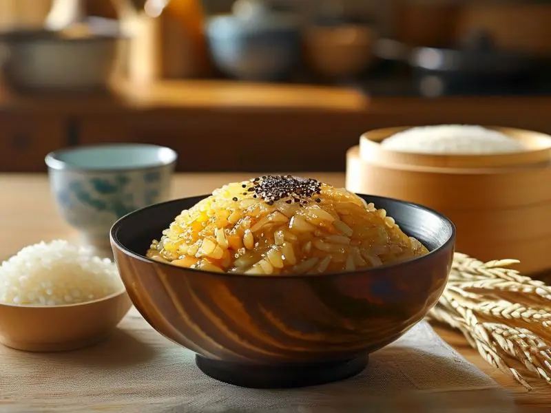 香甜可口的酒米饭制作过程