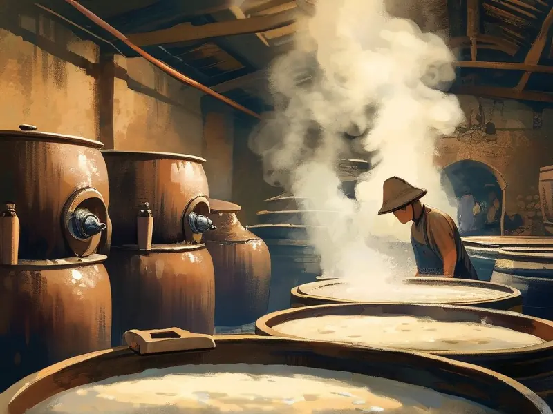 散装白酒传统酿造过程实景展示