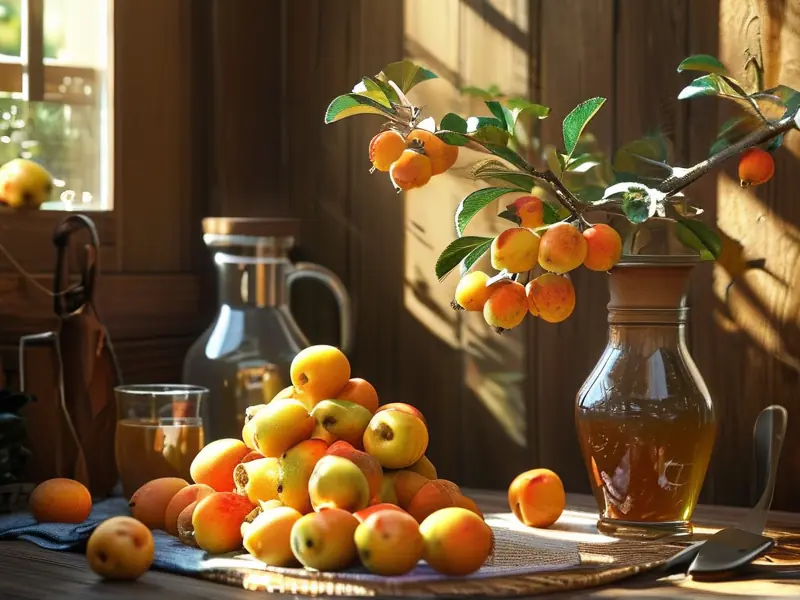 新鲜沙果与酿酒工具准备制作沙果酒