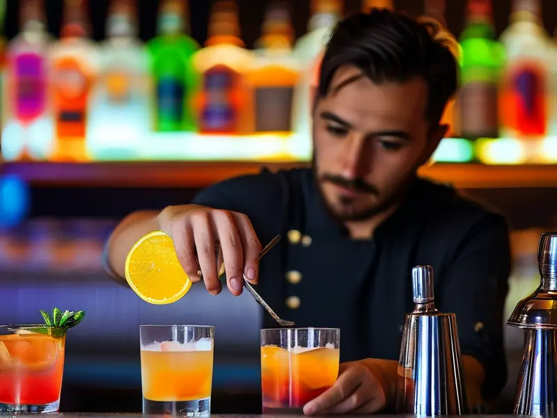 乌鲁木齐调酒师调制鸡尾酒