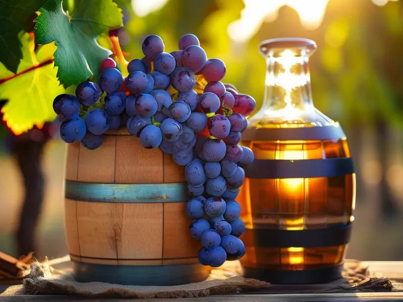 夏黑葡萄与酿酒器具展示