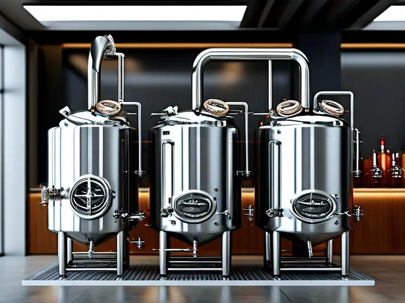 新乡酿酒设备展示-不锈钢发酵罐与蒸馏器
