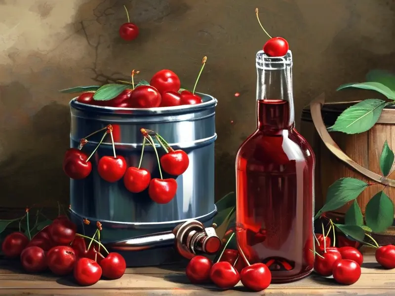 野樱桃酒酿制过程及成品展示