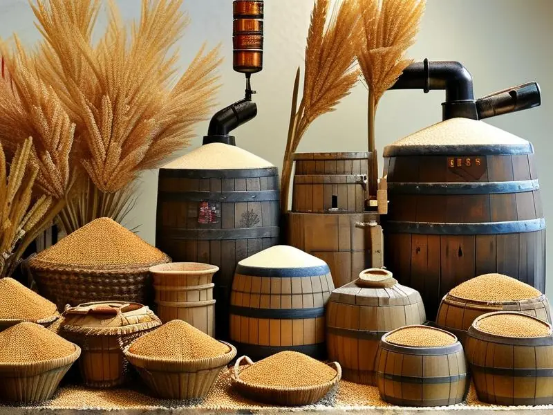 高粱酿酒工艺流程展示图