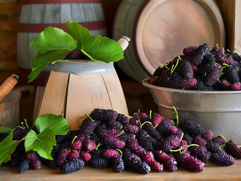 桑葚酿酒方法与工具展示