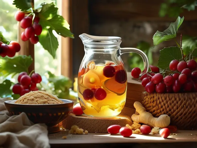 甜酒曲果酒制作过程示意图