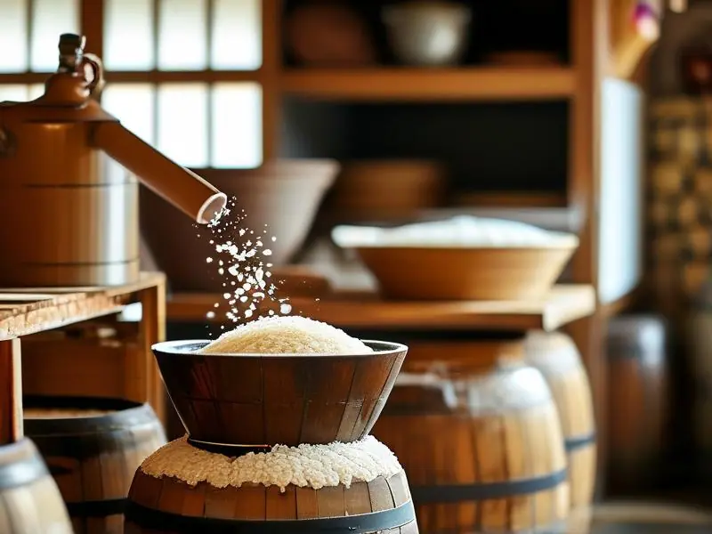 传统醪糟酒制作过程实拍
