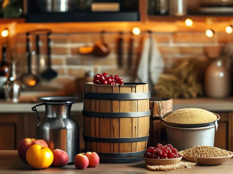 家庭酿酒工具与原料摆放示意图