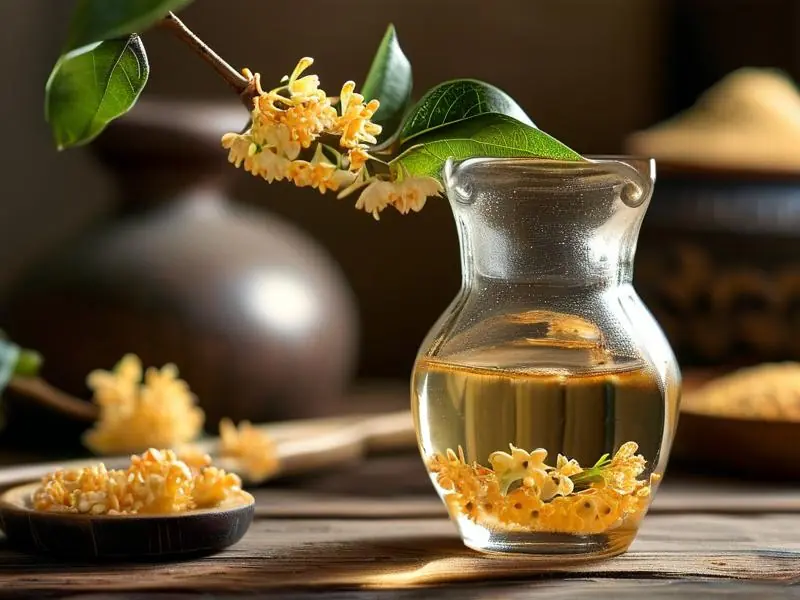桂花泡酒原料与容器展示