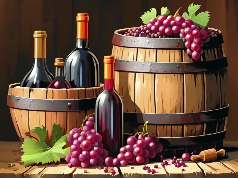 葡萄酒酿造过程示意图