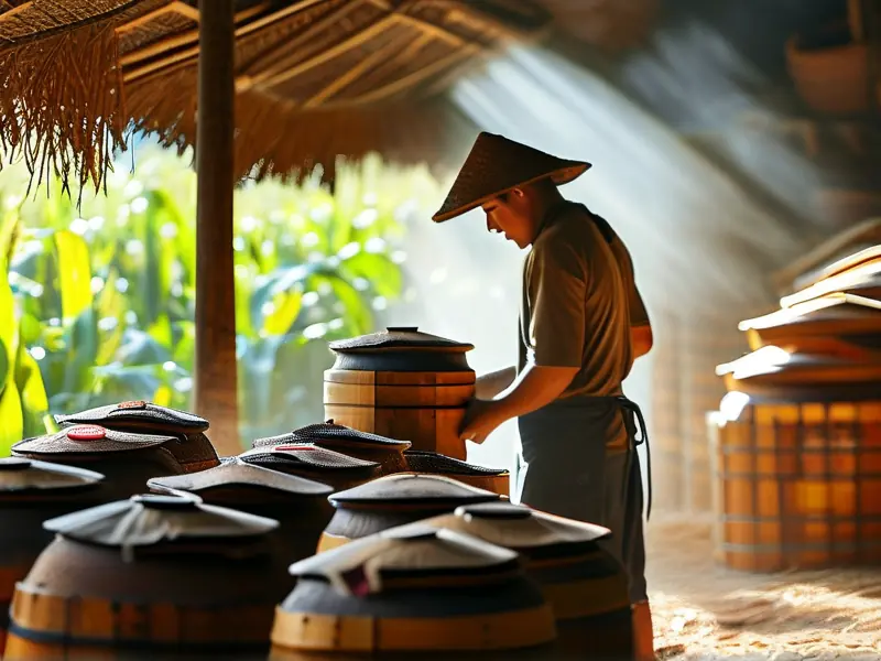 农村传统小酒厂实景工作照