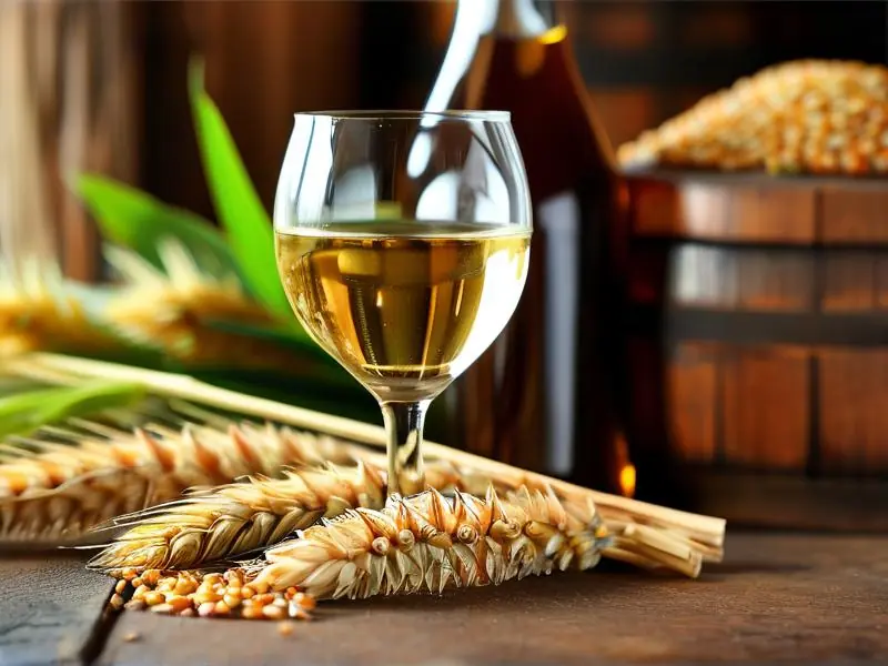 纯粮食酒与原料对比图