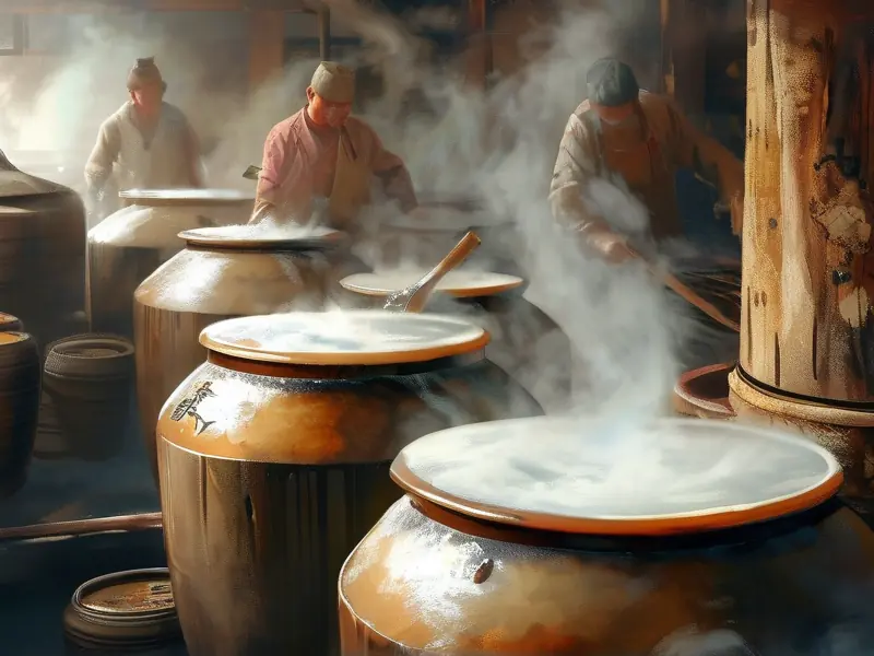 传统白酒蒸馏过程实景展示