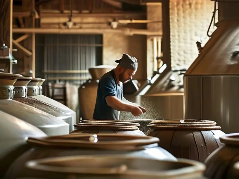 白酒酿造加水过程实拍