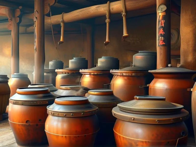 白酒传统酿造工艺展示图