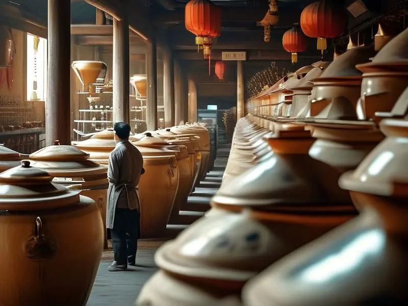 白酒发酵车间温度控制工作场景