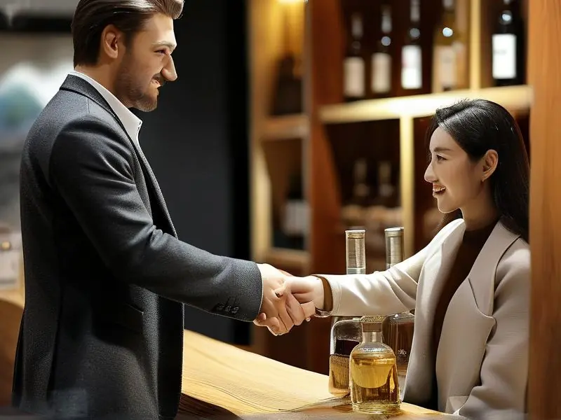 白酒代理合作洽谈场景