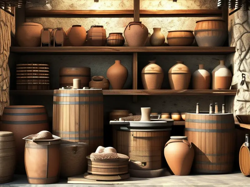 传统的酿酒设备展示图