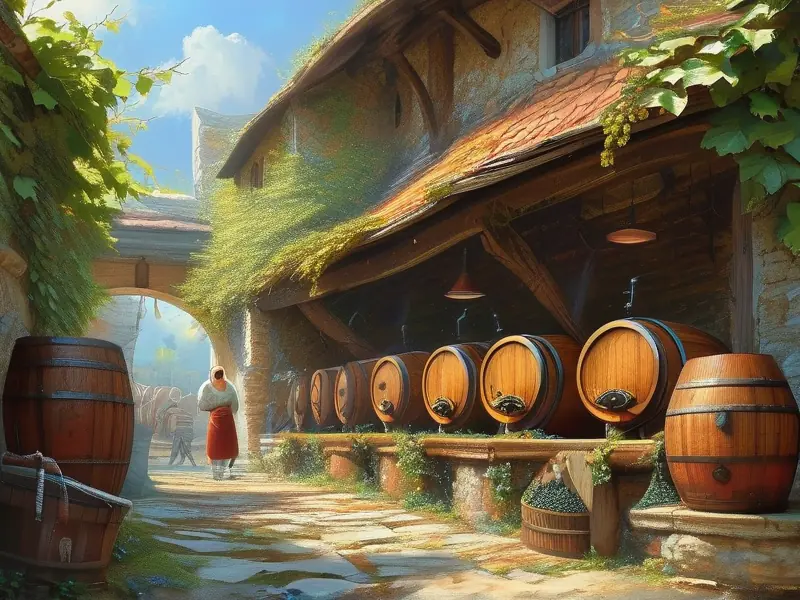 传统葡萄酒酿造工艺中的葡萄压榨与发酵过程