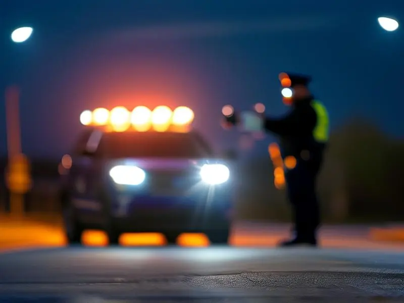 警察进行酒精测试的场景
